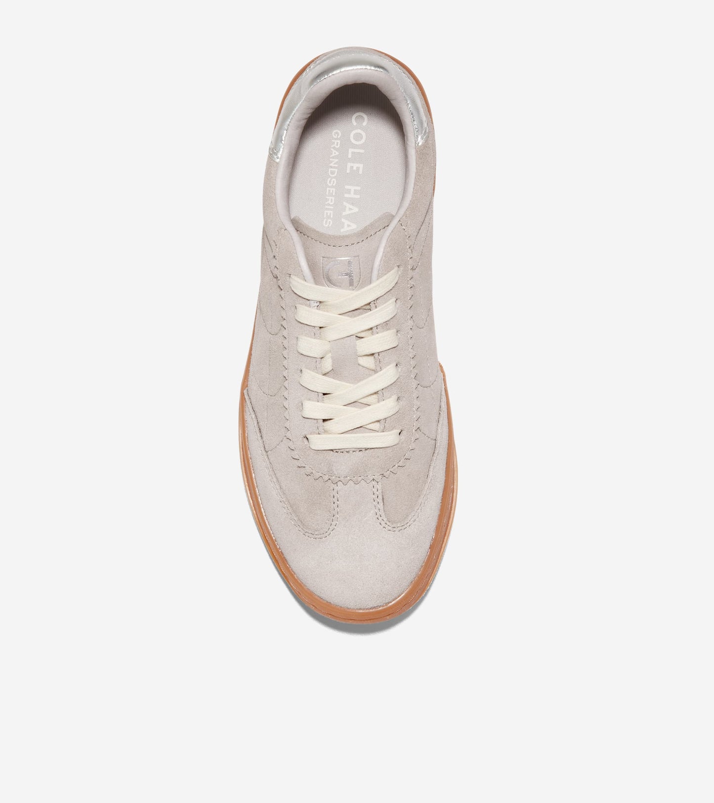 W30273:DOVE SUEDE/SILVER METALLIC