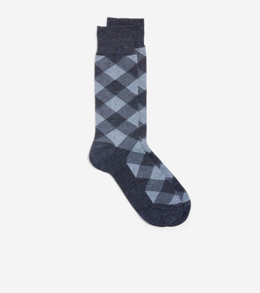 Men's Classic Dress Plaid Twist Crew Socks