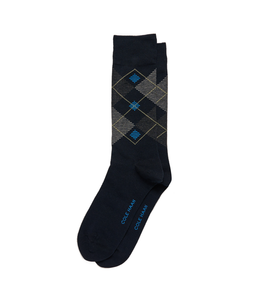 Men's Classic Dress Striped Diamond Crew Socks
